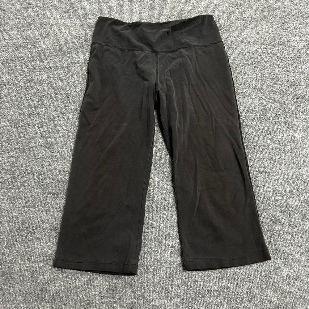 Danskin Now Leggings Womens Size L Black Cotton Stretch Cropped Athletic Capris